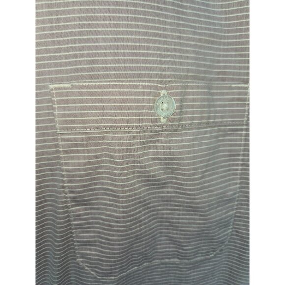 Travis Mathew Mens Cotton Blend Tan Striped Shirt XL Short Sleeve Button-Up - Picture 7 of 8